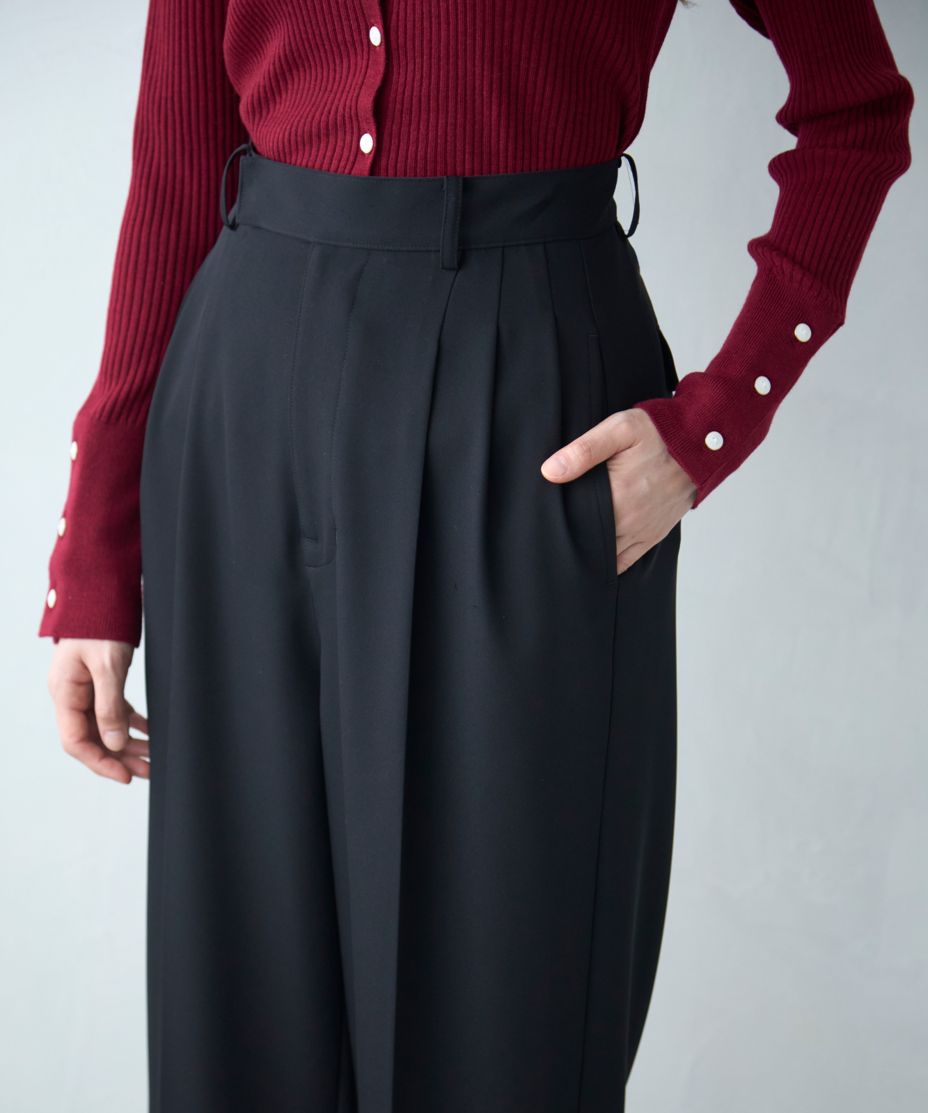 ≪通常販売≫toro tuck slacks(トロタックスラックス)- ブラック -