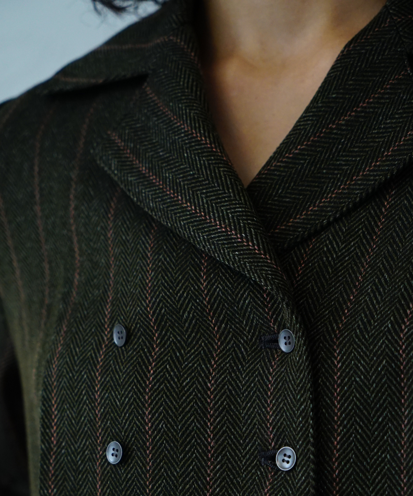 ≪予約販売≫open collar herringbone one piece(オープンカラーヘリンボーンワンピース)≪2023年7月7日13:00販売開始≫≪2023年9月下旬発送予定≫