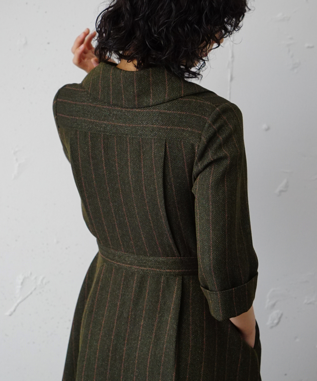≪予約販売≫open collar herringbone one piece(オープンカラーヘリンボーンワンピース)≪2023年7月7日13:00販売開始≫≪2023年9月下旬発送予定≫