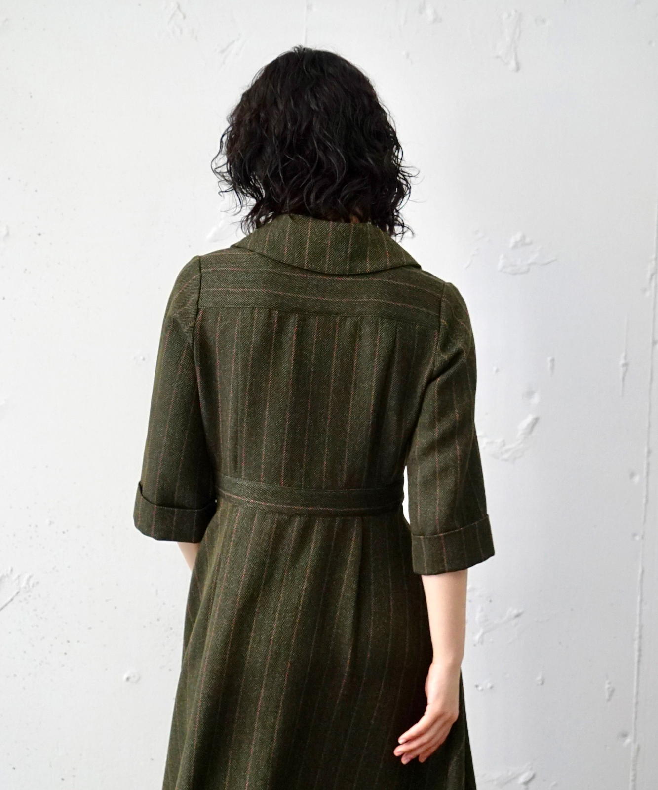 ≪予約販売≫open collar herringbone one piece(オープンカラーヘリンボーンワンピース)≪2023年7月7日13:00販売開始≫≪2023年9月下旬発送予定≫