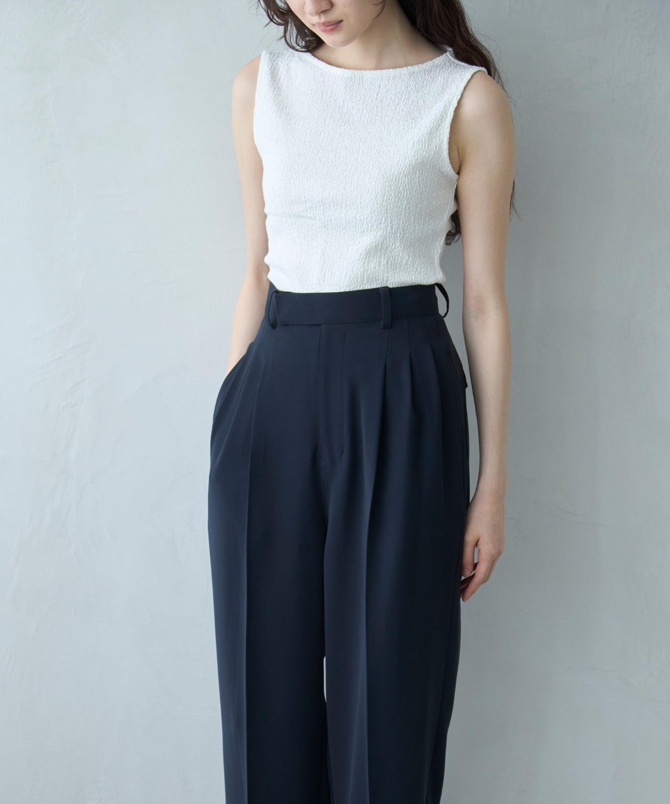 ≪通常販売≫toro tuck slacks(トロタックスラックス)- ネイビー -