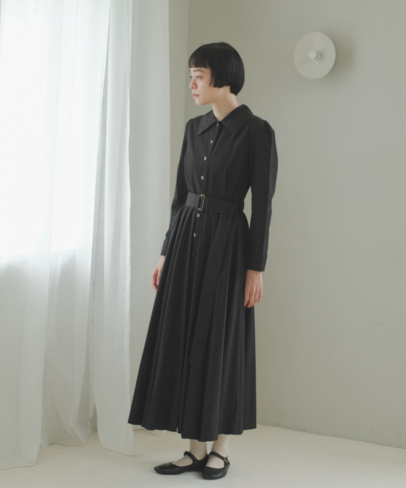 ≪通常販売≫【THE DRESS #18】big collar black button dress(ビッグカラーブラックボタンドレス)≪2026年02月06日12:00販売開始≫