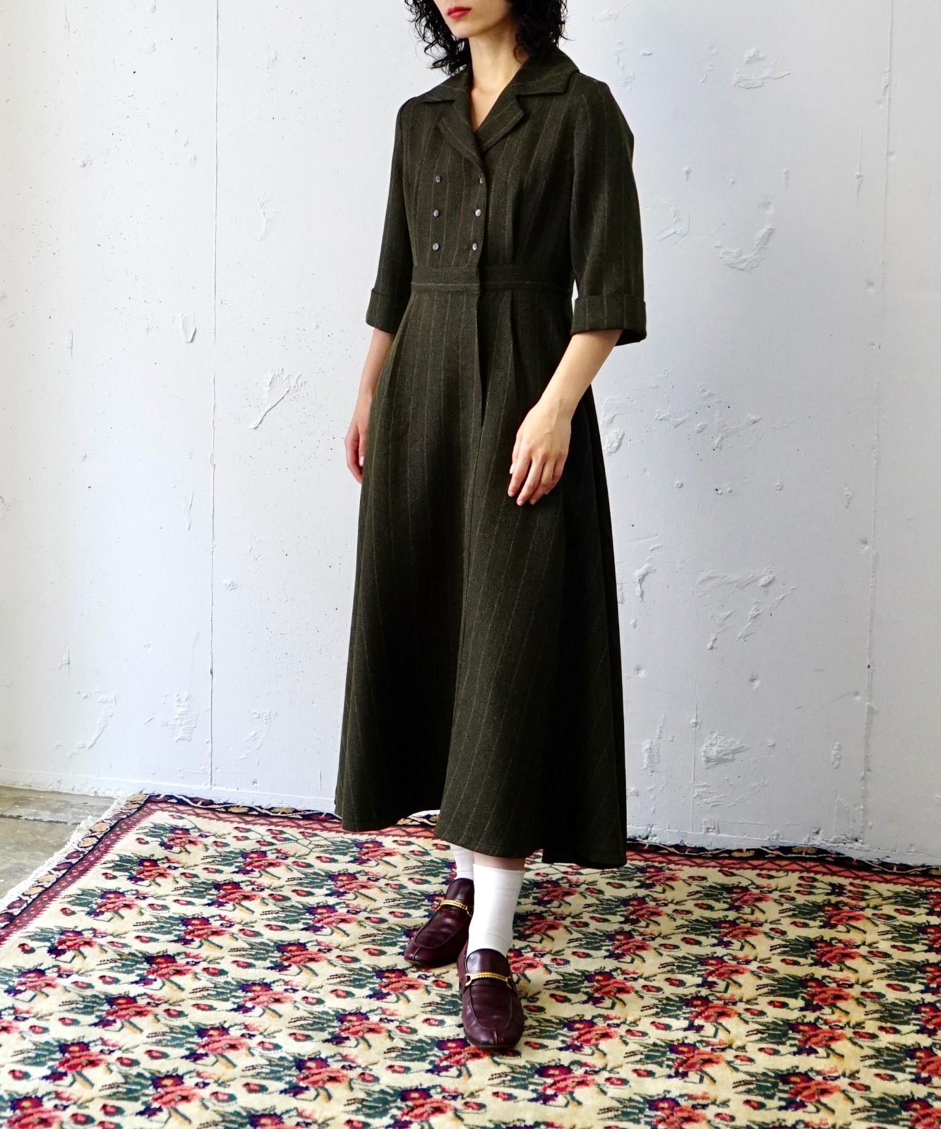 ≪予約販売≫open collar herringbone one piece(オープンカラーヘリンボーンワンピース)≪2023年7月7日13:00販売開始≫≪2023年9月下旬発送予定≫