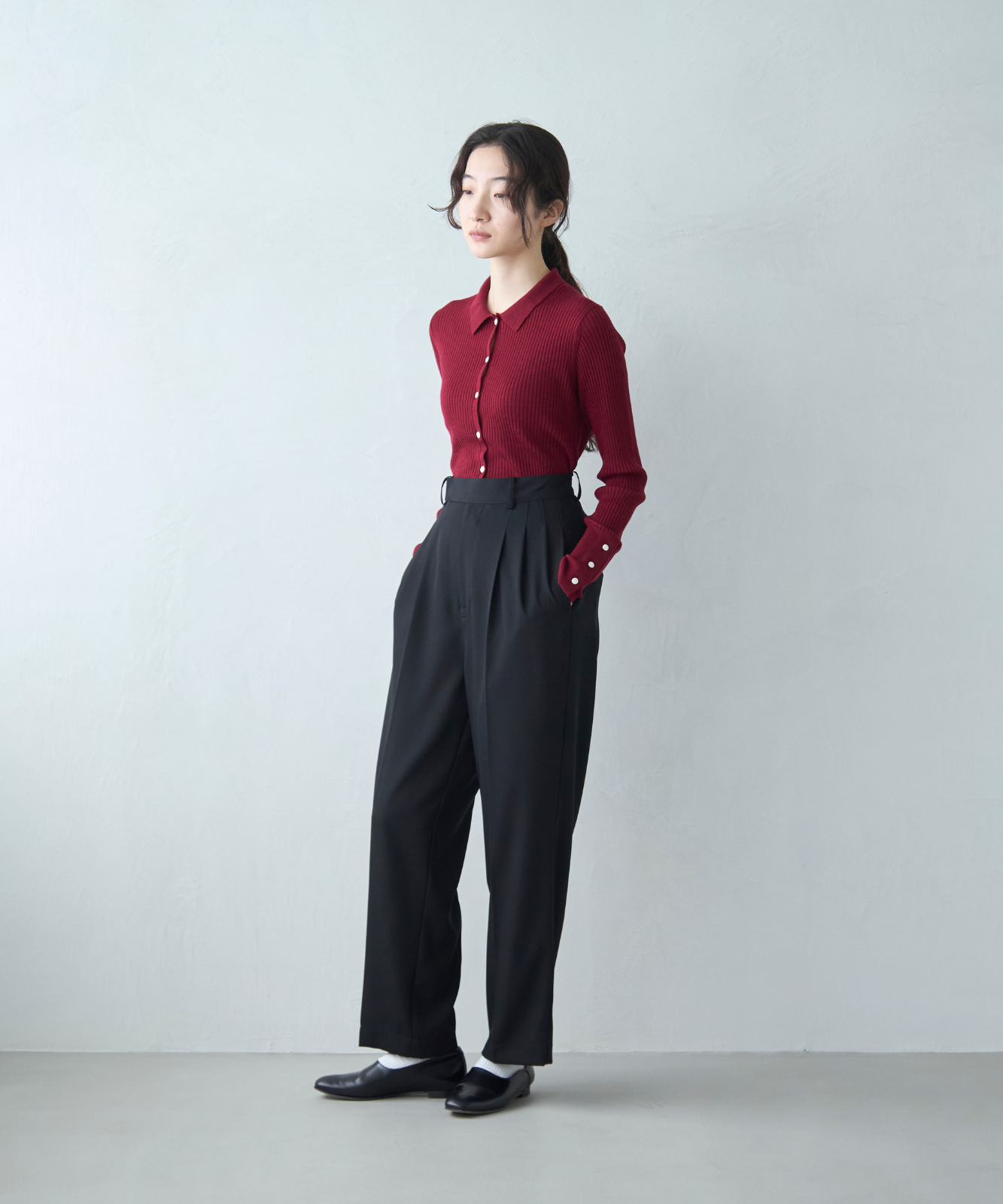 ≪通常販売≫toro tuck slacks(トロタックスラックス)- ブラック -