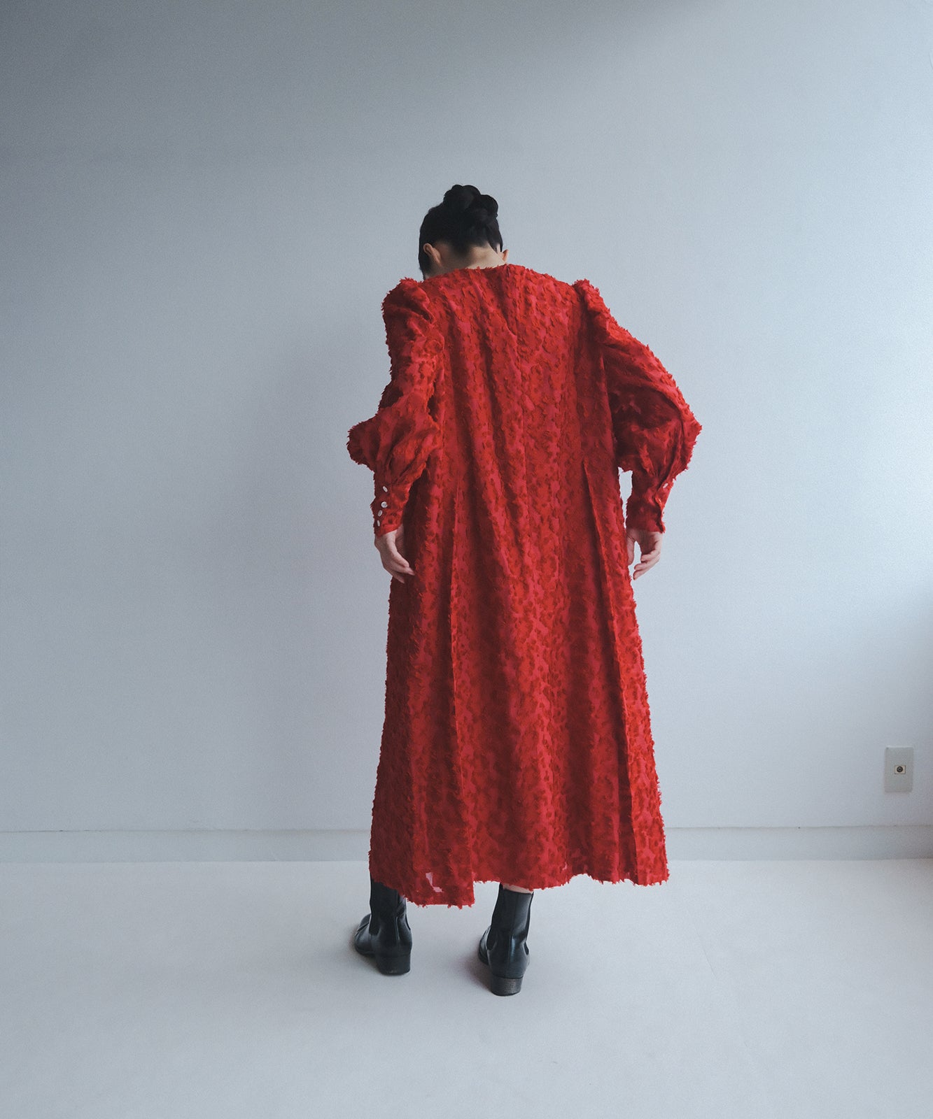 ≪予約販売≫foufou jacquard dress #03 "prep”(ジャカードドレス#03)- レッド -≪2023年7月3日21:00販売開始≫≪2023年10月下旬発送予定≫