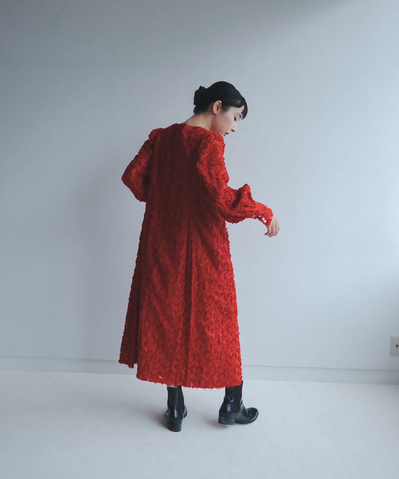 ≪予約販売≫foufou jacquard dress #03 "prep”(ジャカードドレス#03)- レッド -≪2023年7月3日21:00販売開始≫≪2023年10月下旬発送予定≫