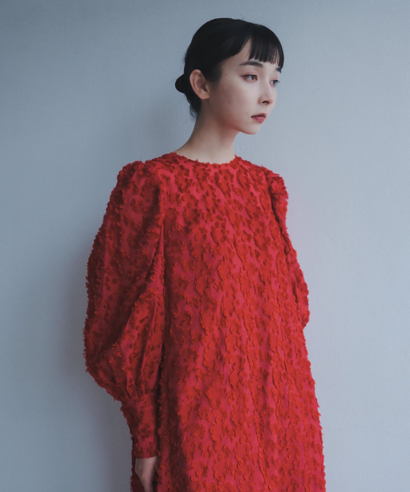 ≪予約販売≫foufou jacquard dress #03 "prep”(ジャカードドレス#03)- レッド -≪2023年7月3日21:00販売開始≫≪2023年10月下旬発送予定≫
