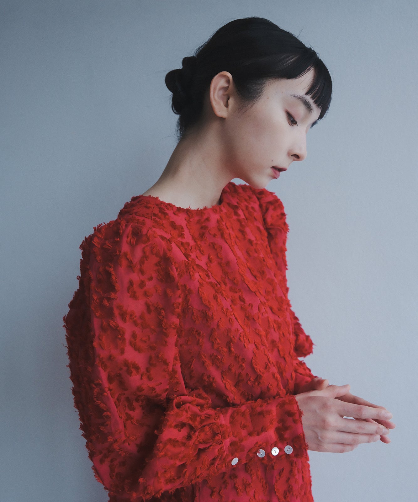 ≪予約販売≫foufou jacquard dress #03 "prep”(ジャカードドレス#03)- レッド -≪2023年7月3日21:00販売開始≫≪2023年10月下旬発送予定≫