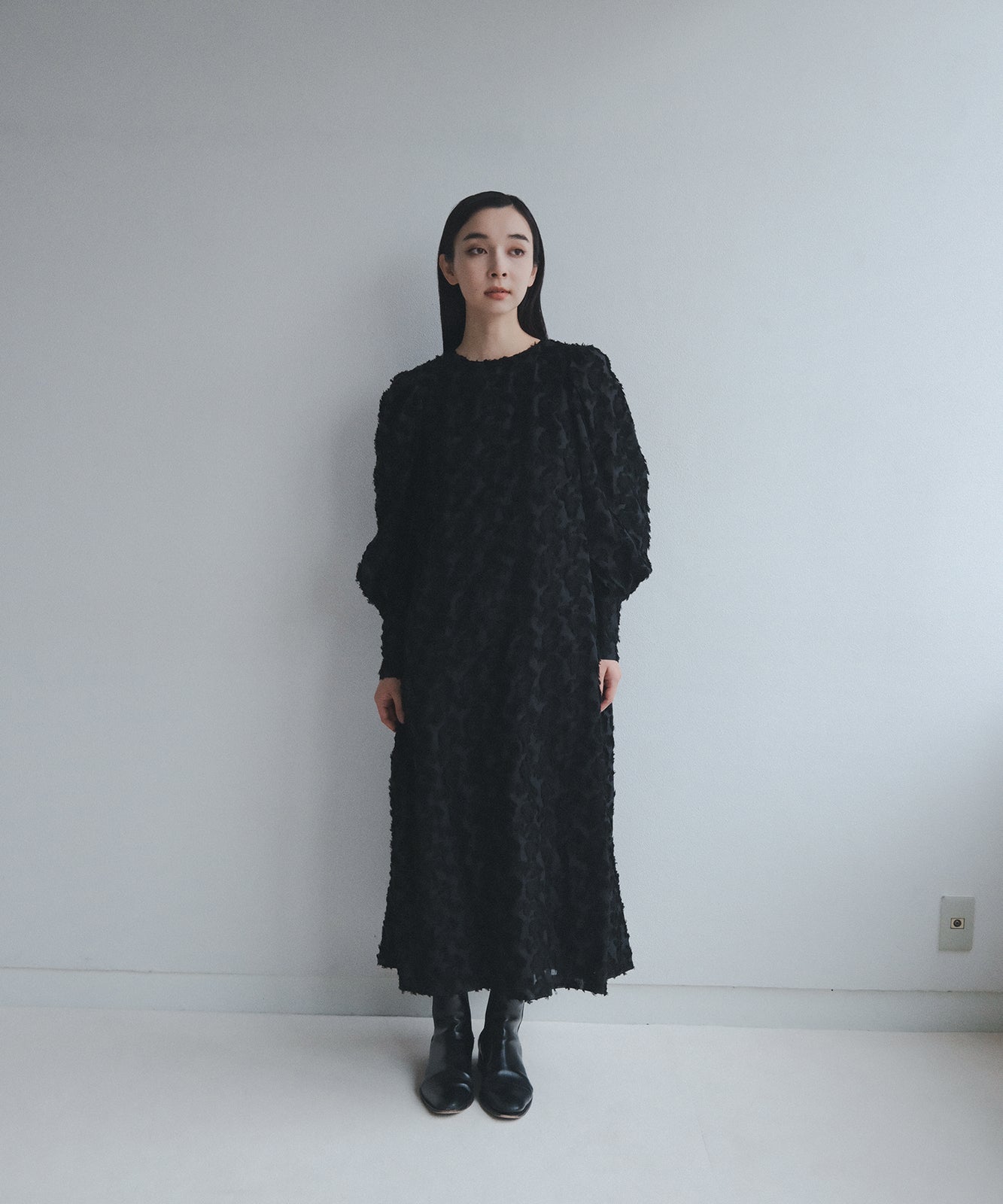 ≪予約販売≫foufou jacquard dress #03 "prep”(ジャカードドレス#03)- ブラック -≪2023年7月3日21:00販売開始≫≪2023年10月下旬発送予定≫