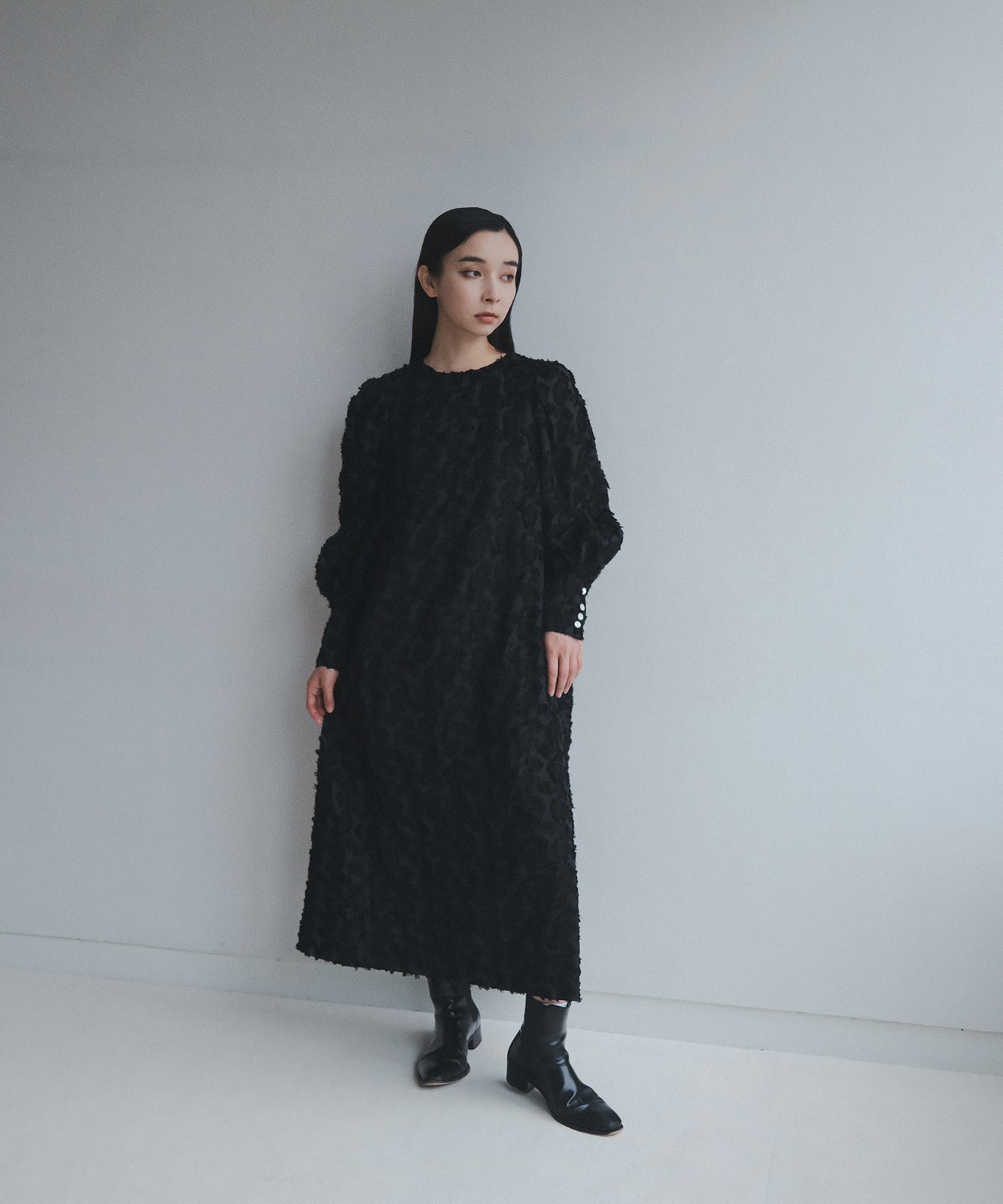 ≪予約販売≫foufou jacquard dress #03 "prep”(ジャカードドレス#03)- ブラック -≪2023年7月3日21:00販売開始≫≪2023年10月下旬発送予定≫