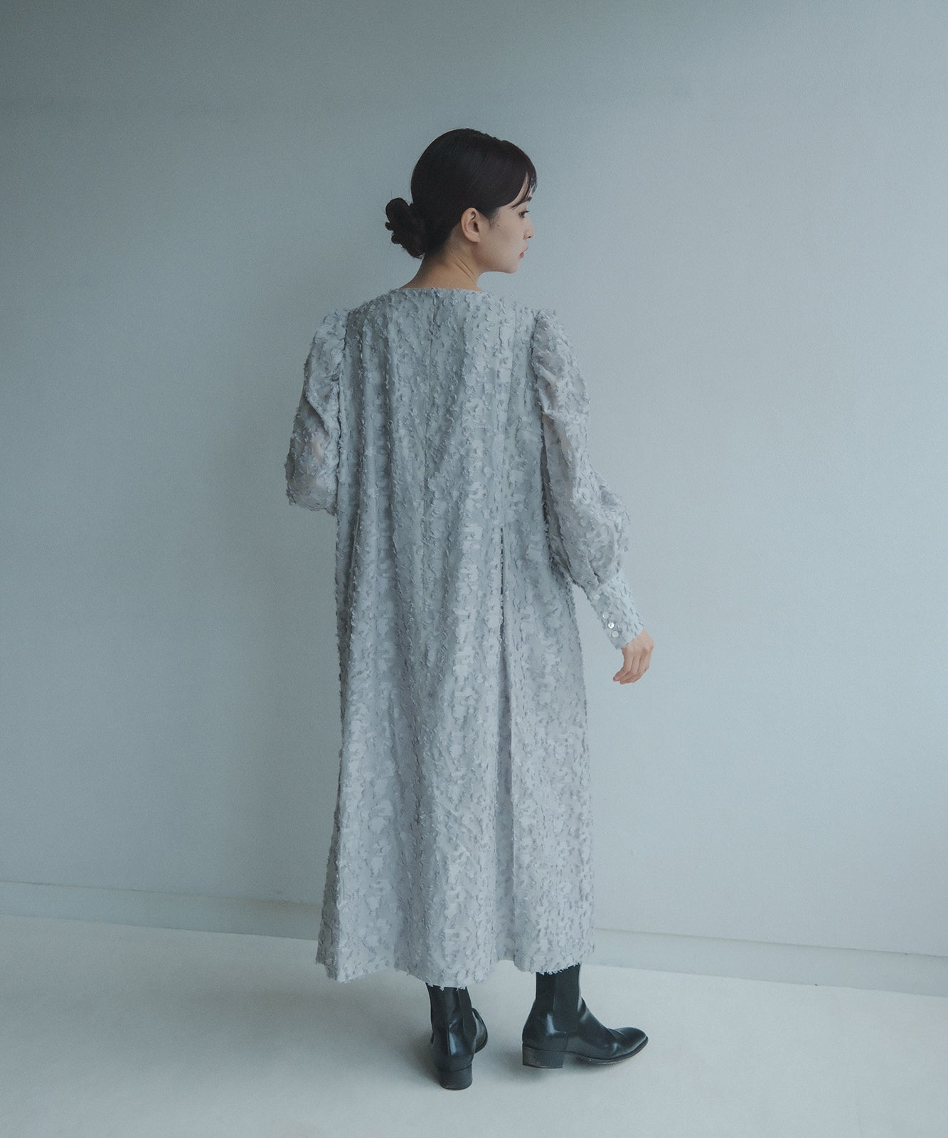 ≪予約販売≫foufou jacquard dress #03 "prep”(ジャカードドレス#03)- ライトグレー -≪2023年7月3日21:00販売開始≫≪2023年10月下旬発送予定≫