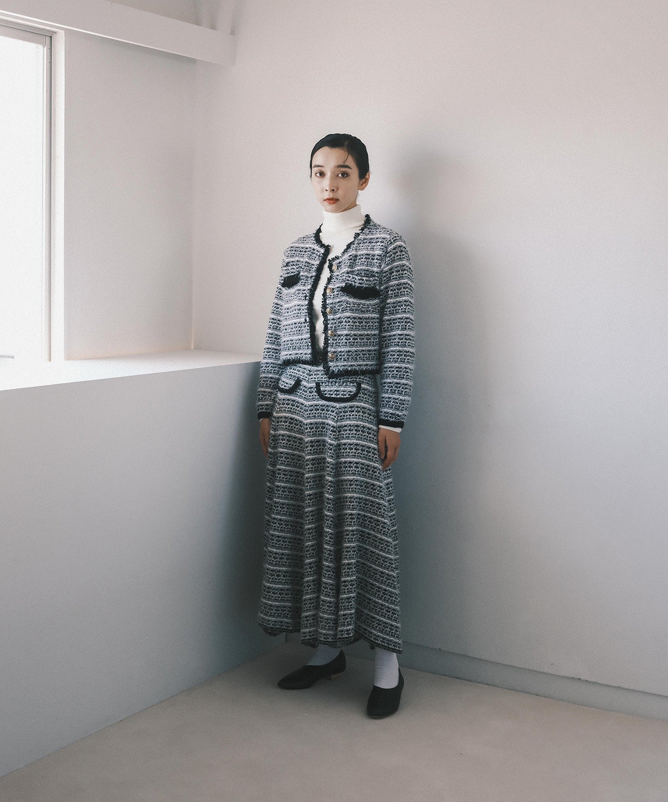 ≪通常販売≫knit tweed super flare skirt(ニットツイードスーパーフレアスカート)