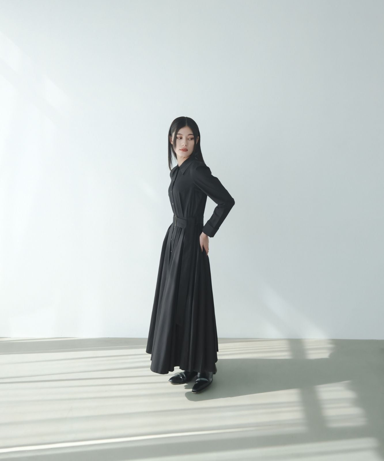 ≪予約販売≫【THE DRESS #18】big collar black button dress(ビッグカラーブラックボタンドレス)≪2023年11月10日15:00販売開始≫≪2024年2月上旬以降発送予定≫