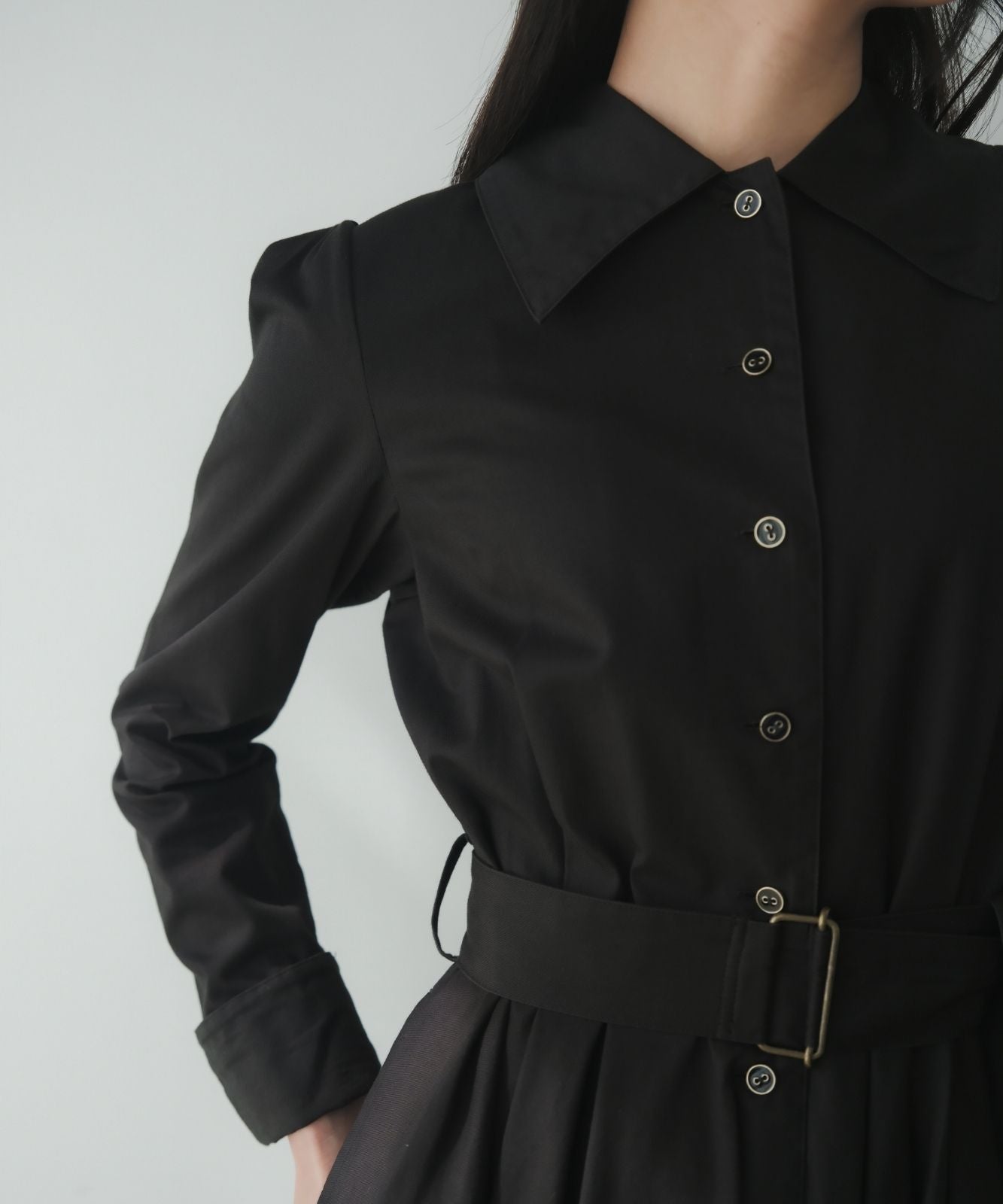 ≪予約販売≫【THE DRESS #18】big collar black button dress(ビッグカラーブラックボタンドレス)≪2023年11月10日15:00販売開始≫≪2024年2月上旬以降発送予定≫