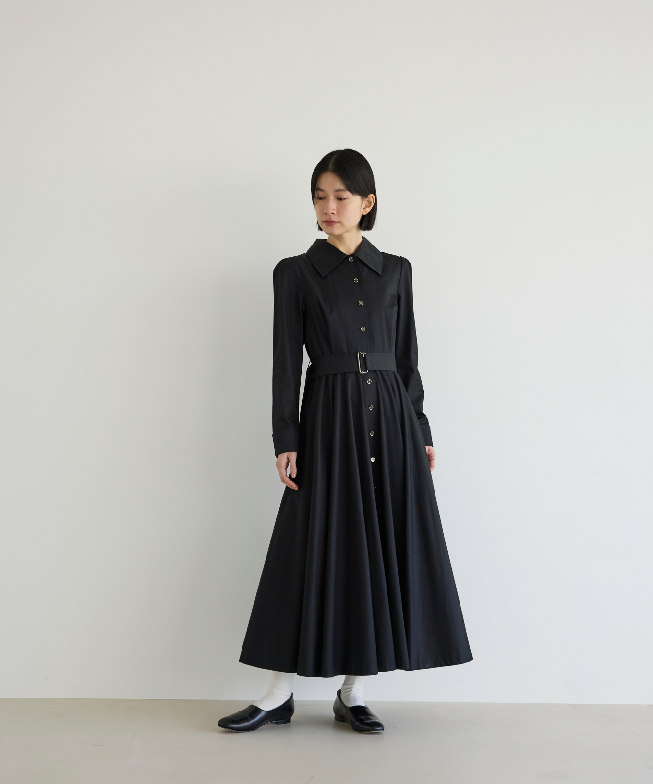 ≪通常販売≫【THE DRESS #18】big collar black button dress(ビッグ ≪通常販売≫【THE DRESS #18】big collar black button dress(ビッグ