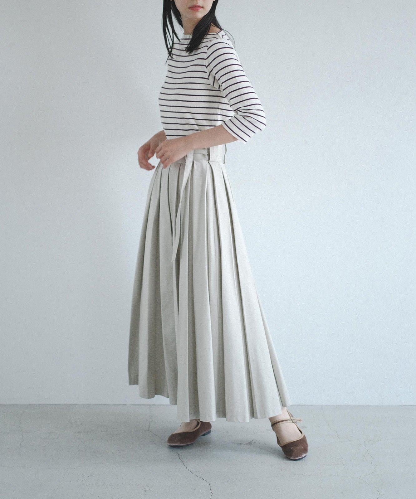 ≪在庫販売≫super tuck long skirt（スーパータックロングスカート