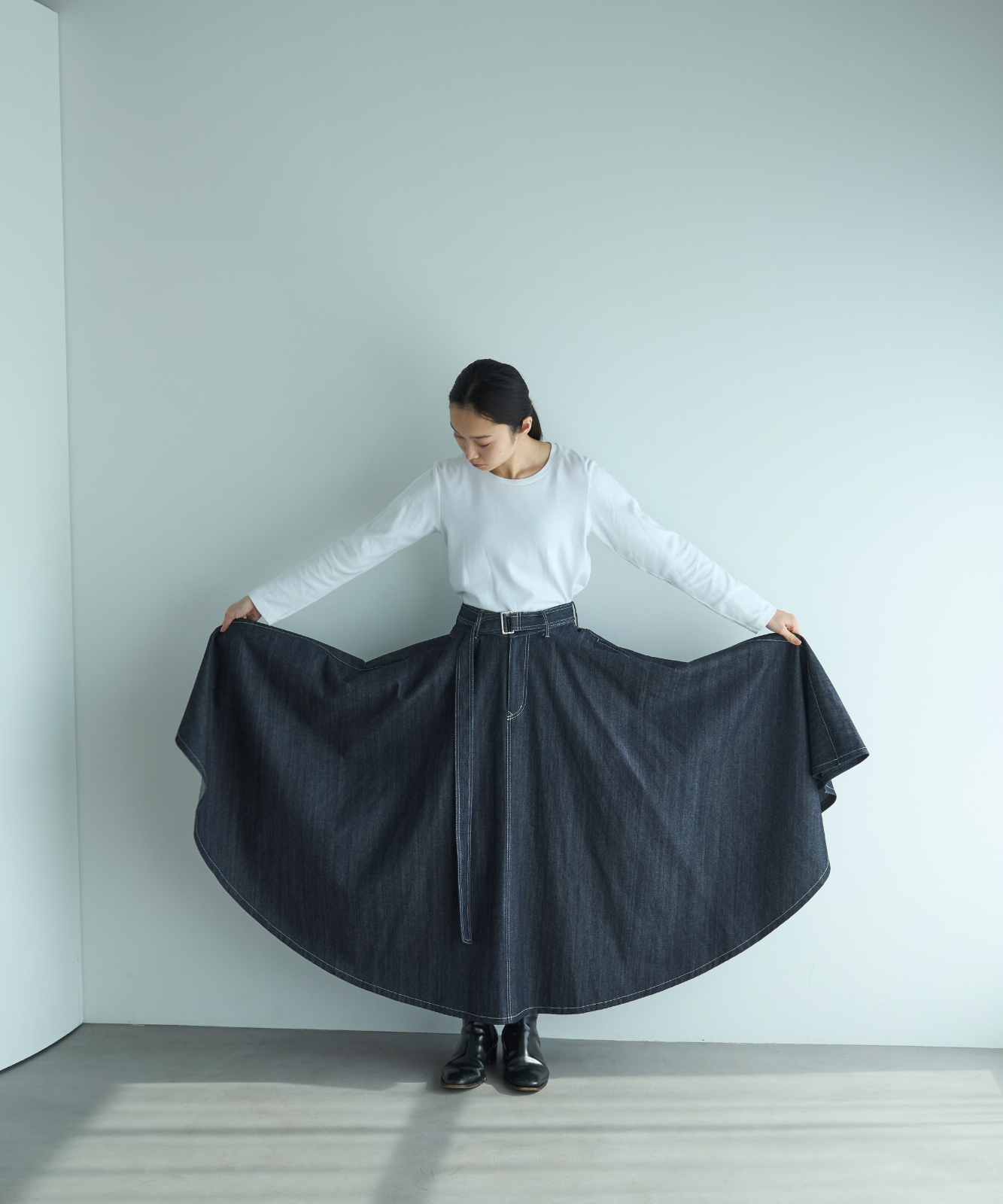 ≪通常販売≫super flare denim skirt(スーパーフレアデニムスカート)