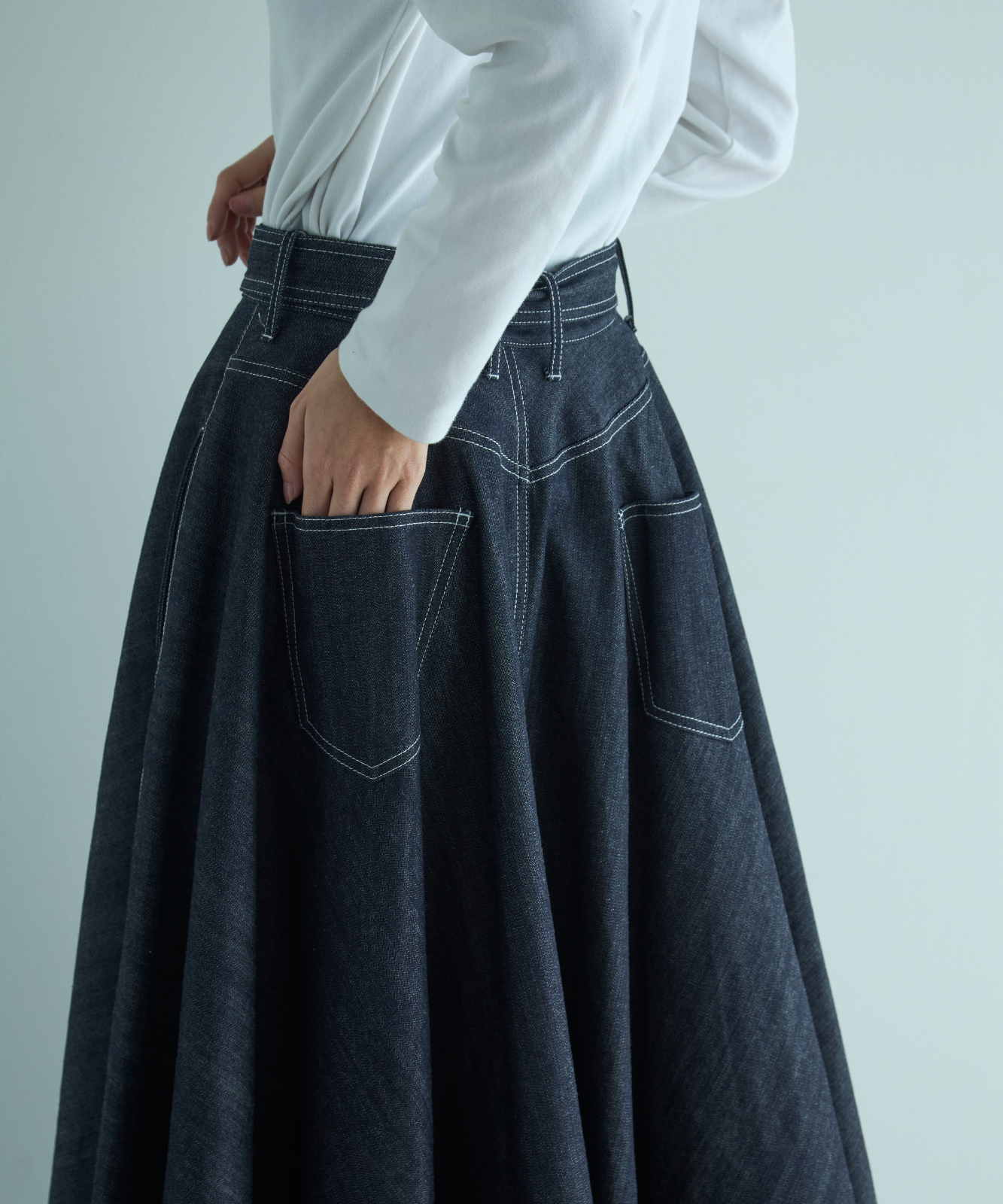 ≪通常販売≫super flare denim skirt(スーパーフレアデニムスカート)