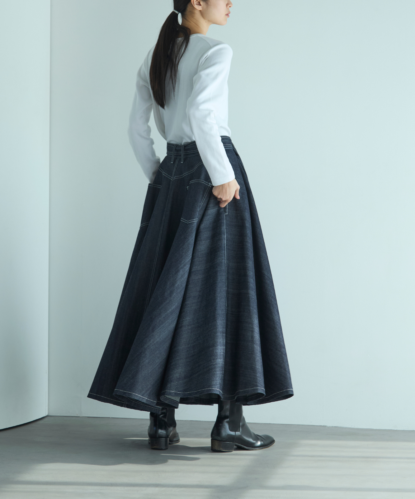≪通常販売≫super flare denim skirt(スーパーフレアデニムスカート)