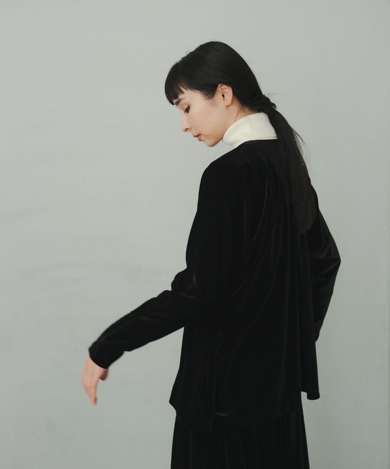 ≪通常販売≫【THE DRESS #25】velour button blouse(ベロアボタンブラウス)