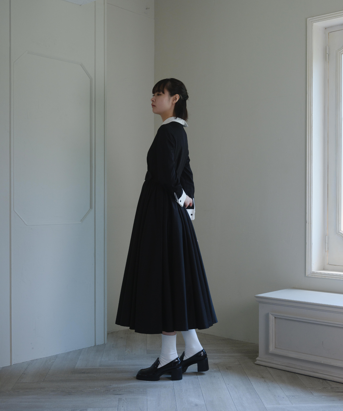 ≪通常販売≫【THE DRESS #32】double cuffs bicolor one piece(ダブルカフスバイカラーワンピース)≪2025年10月7日12:00販売開始≫
