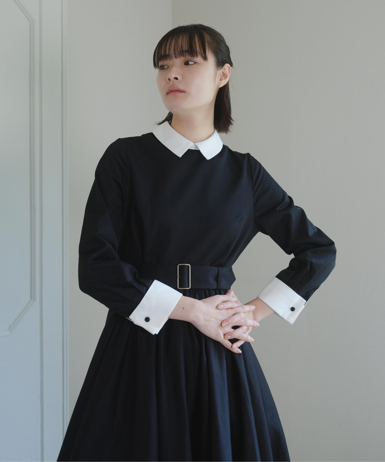 ≪通常販売≫【THE DRESS #32】double cuffs bicolor one piece(ダブルカフスバイカラーワンピース)≪2025年10月7日12:00販売開始≫