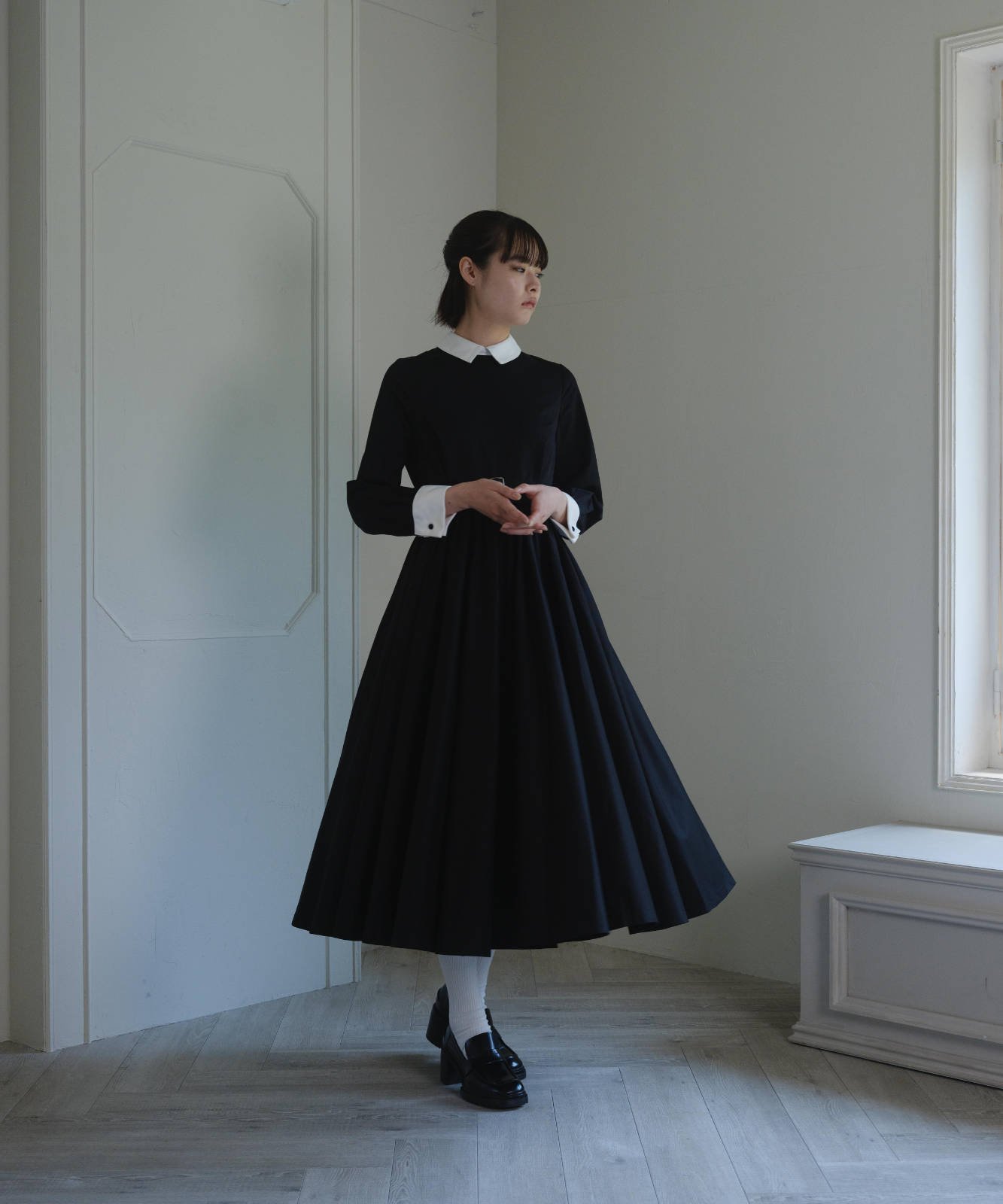 ≪通常販売≫【THE DRESS #32】double cuffs bicolor one piece(ダブルカフスバイカラーワンピース)≪2025年10月7日12:00販売開始≫