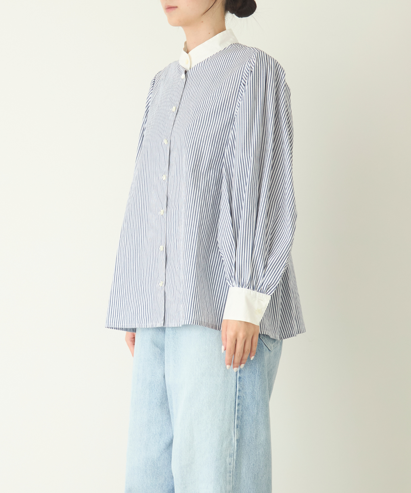 ≪通常販売≫stand collar cleric shirt(スタンドカラークレリックシャツ)