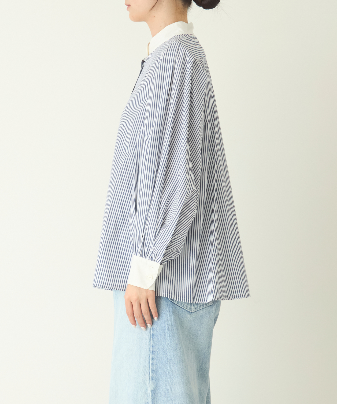 ≪通常販売≫stand collar cleric shirt(スタンドカラークレリックシャツ)