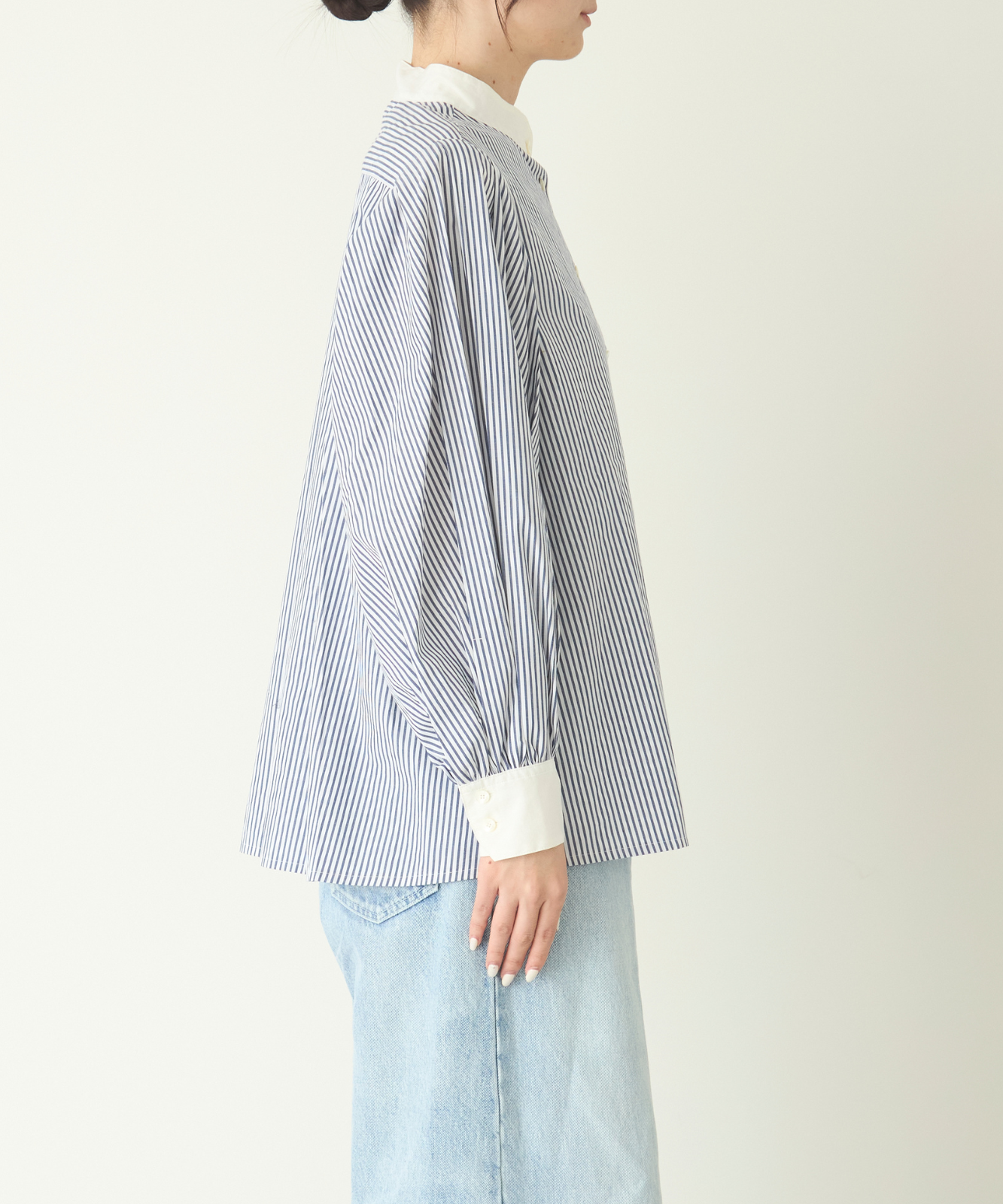 ≪通常販売≫stand collar cleric shirt(スタンドカラークレリックシャツ)