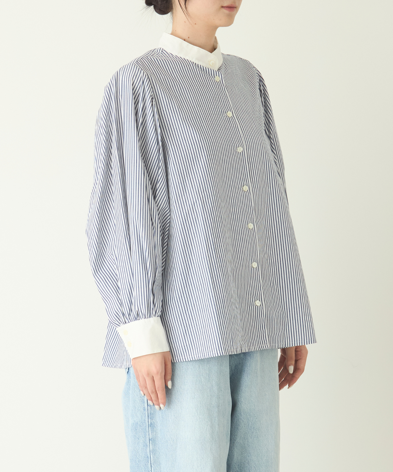 ≪通常販売≫stand collar cleric shirt(スタンドカラークレリックシャツ)