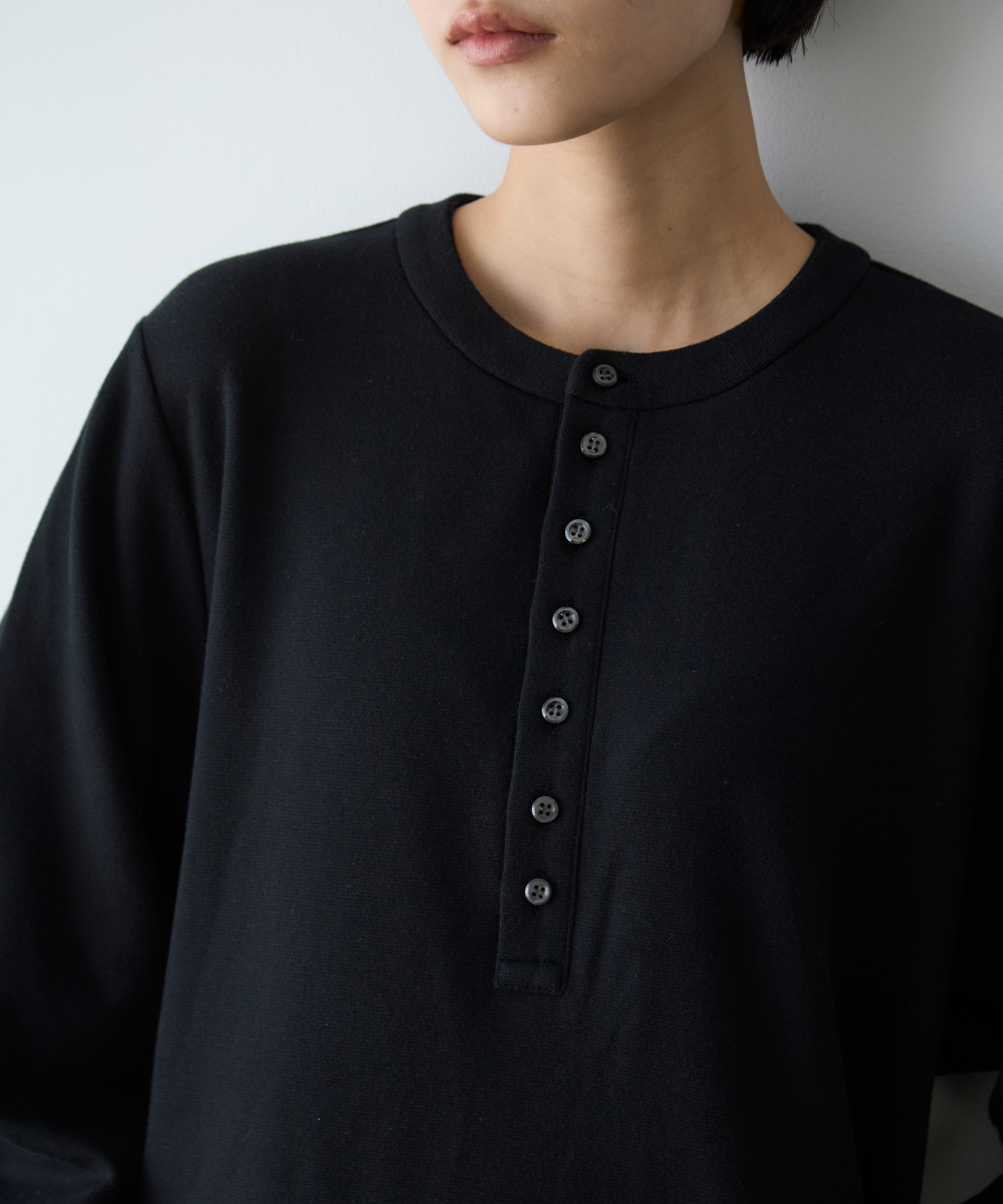 ≪通常販売≫henley neck volume sleeve one piece(ヘンリーネックボリュームスリーブワンピース)