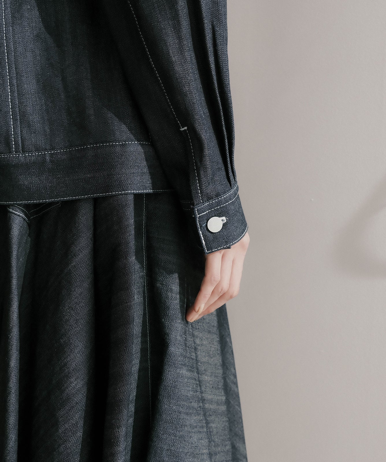 ≪予約販売≫no collar denim jacket(ノーカラーデニムジャケット)≪2023年8月11日19:00販売開始≫≪2023年10月下旬発送予定≫