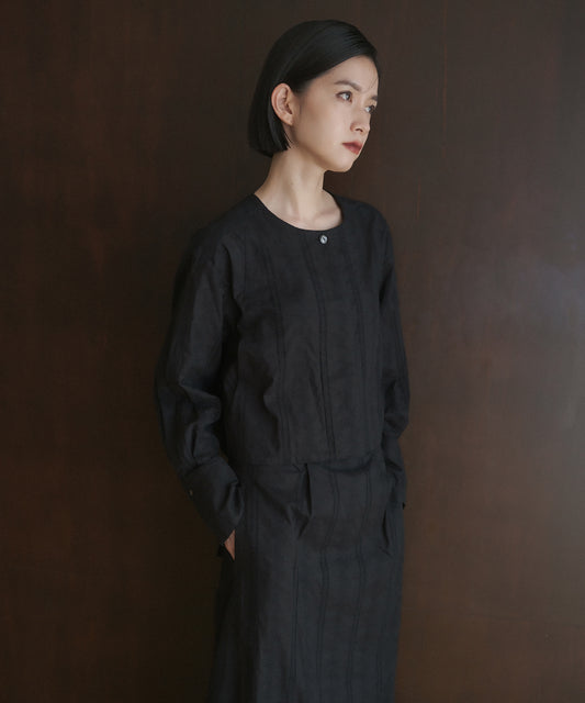 ≪在庫販売≫lawn lace no collar jacket（ローンレース ノーカラージャケット）