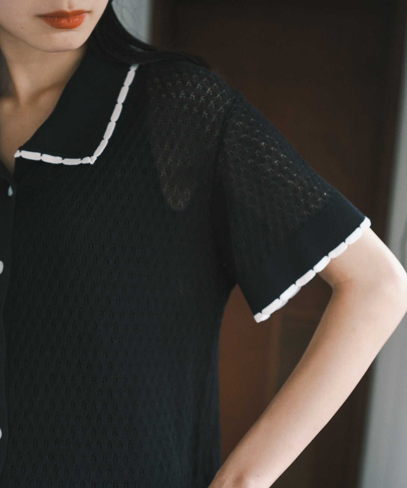 ≪在庫販売≫picot lace cardigan(ピコレースカーディガン)-ブラック- ≪2023年8月1日19:00販売開始≫