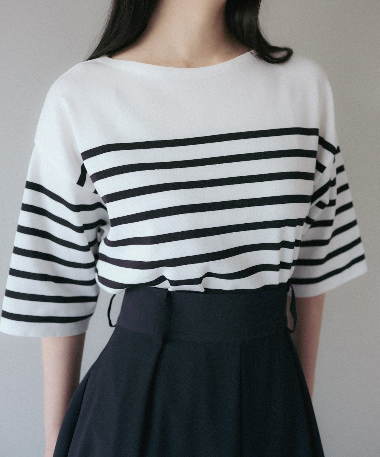 ≪在庫販売≫panel border summer cold knit(パネルボーダーサマーコールドニット)