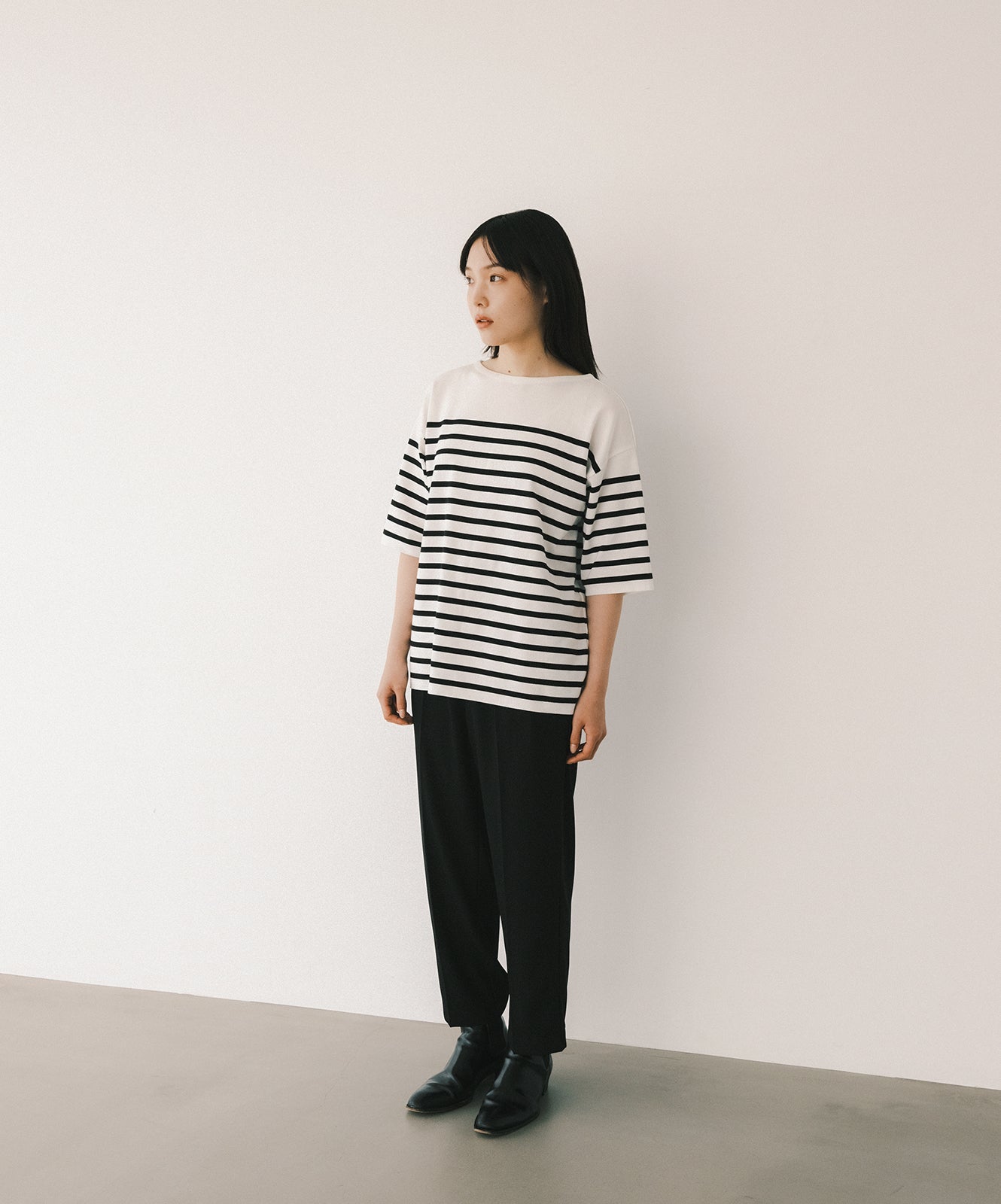 ≪在庫販売≫panel border summer cold knit(パネルボーダーサマーコールドニット)