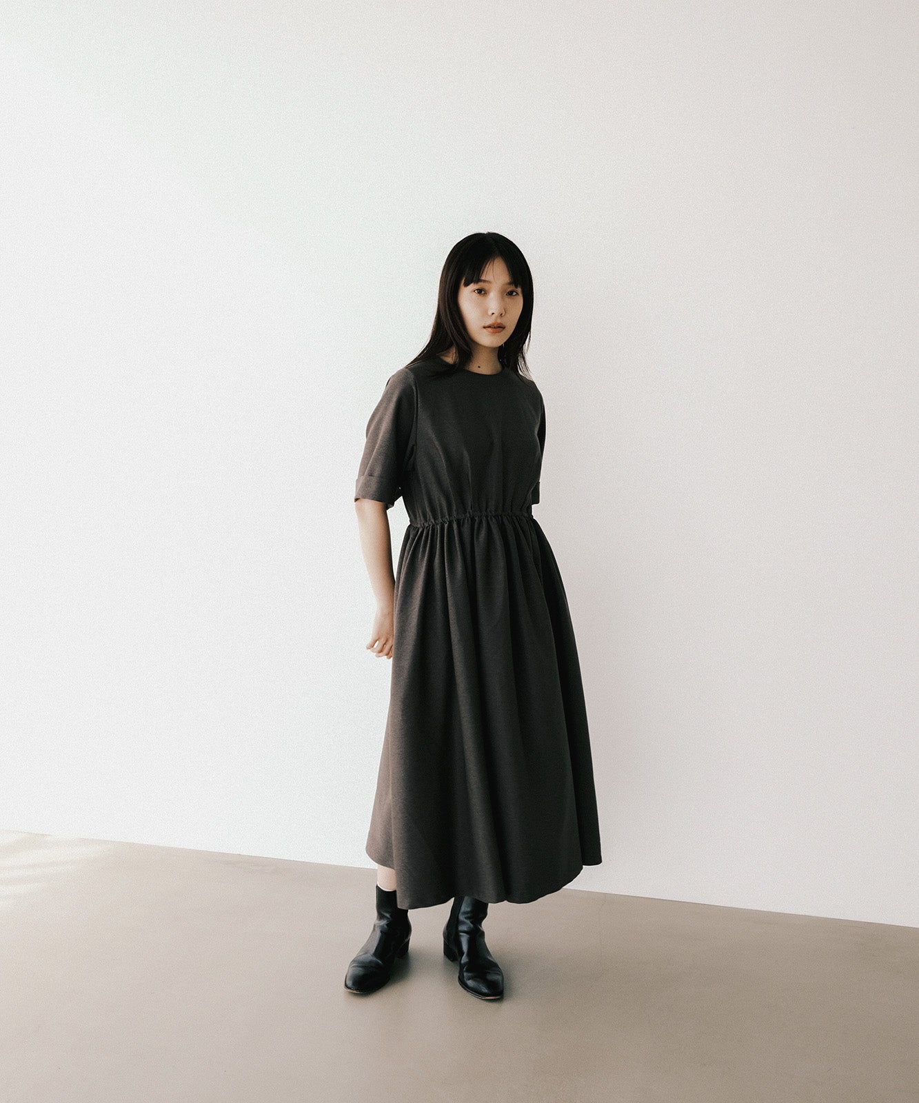 ≪在庫販売≫ester herringbone gather one piece(エステルヘリンボーンギャザーワンピース)≪2023年8月1日19:00販売開始≫