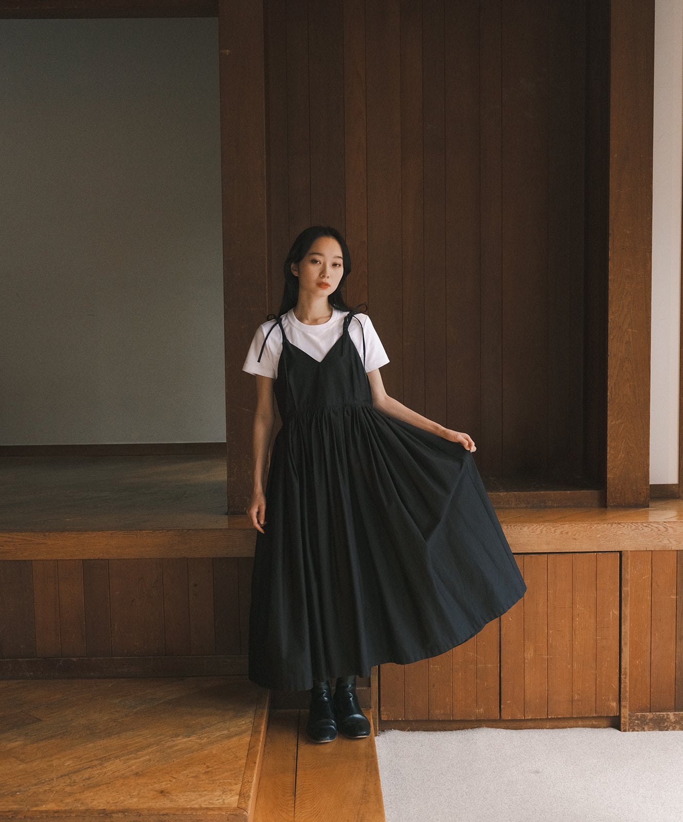 ≪予約販売≫【THE DRESS #42】gather camisole dress(ギャザーキャミソールワンピース)≪2023年6月21日21:00販売開始≫≪2023年9月下旬発送予定≫