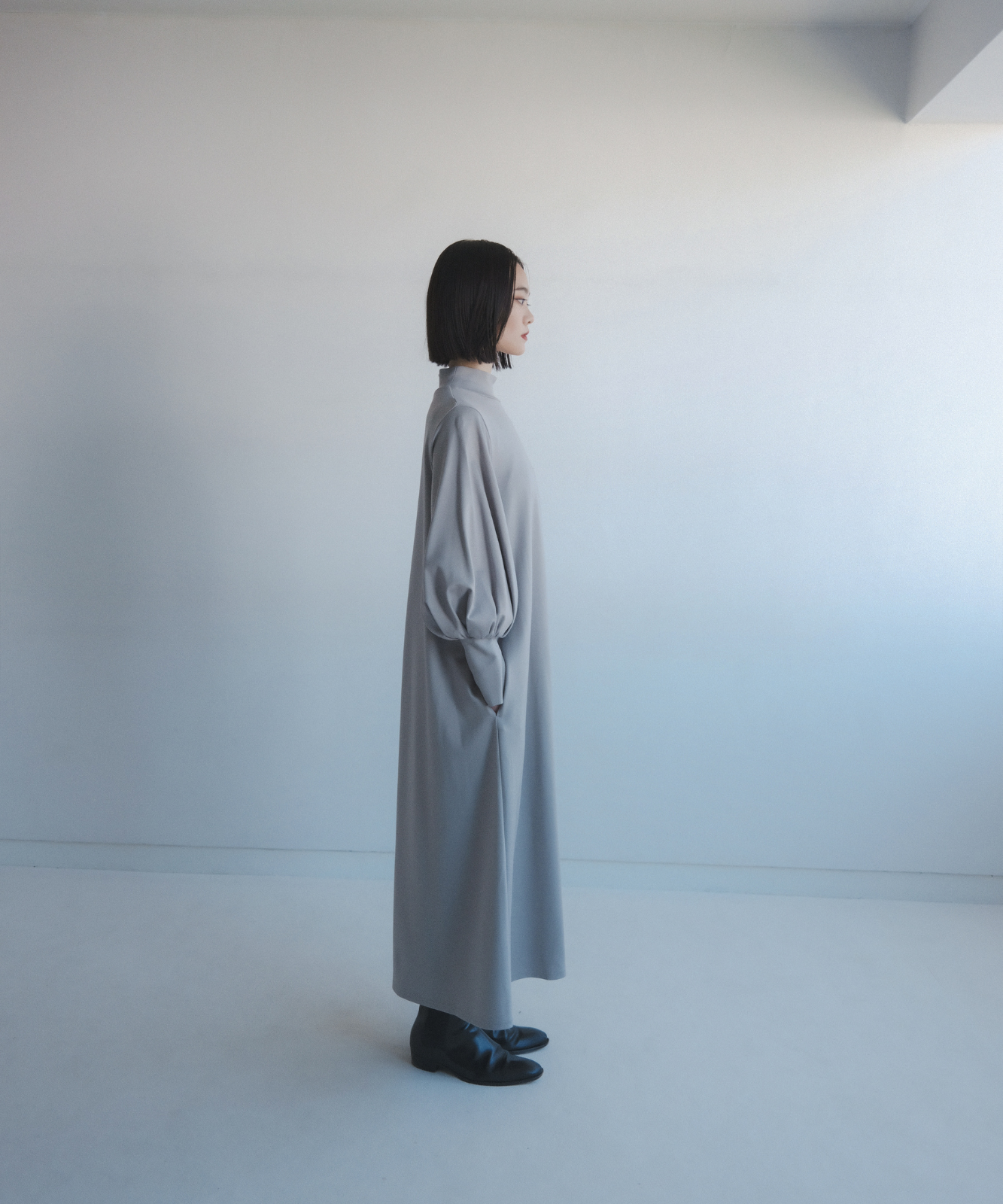 ≪在庫販売≫high neck cut sew one piece(ハイネックカットソーワンピース)≪2023年10月18日15:00販売開始≫
