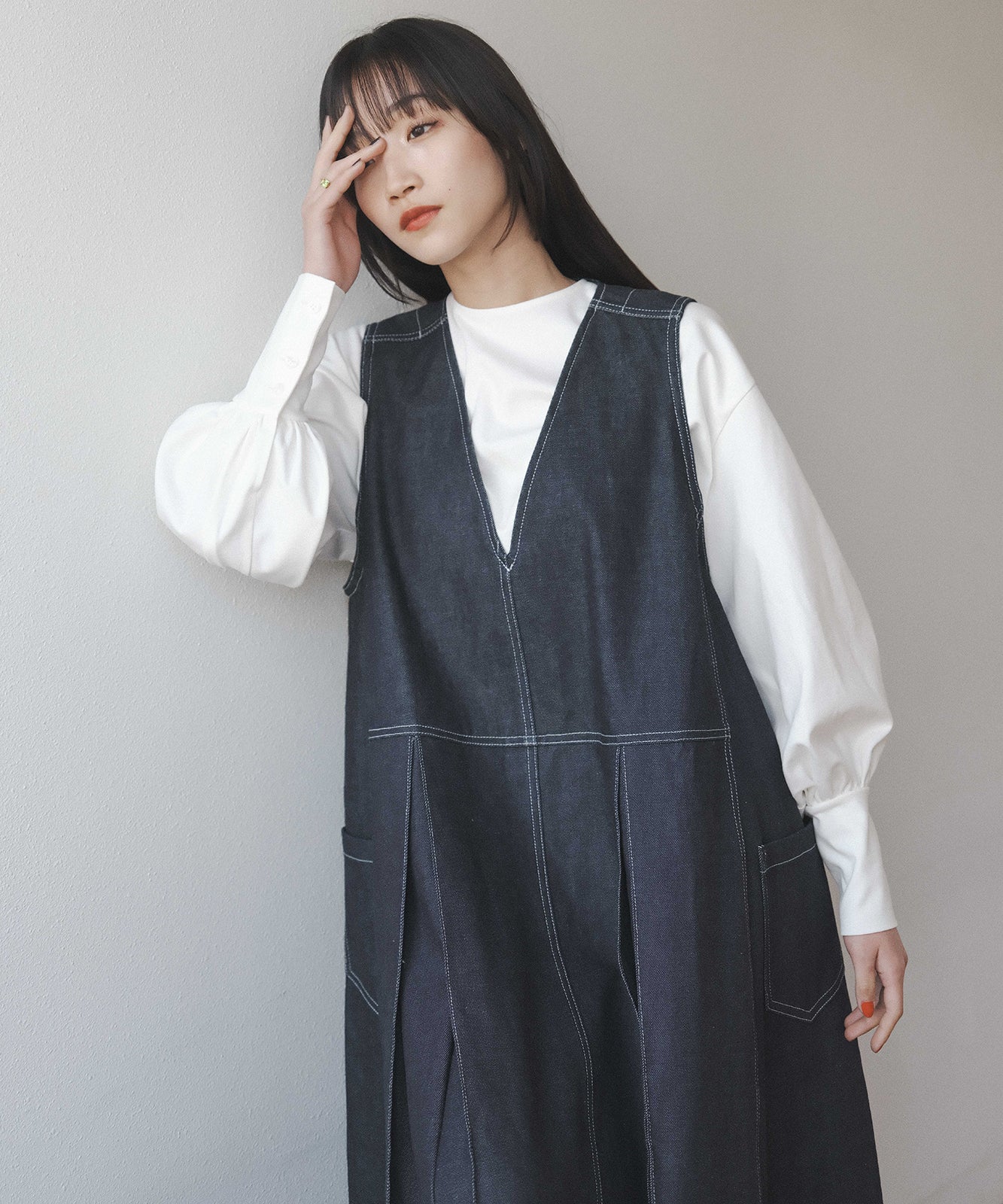 ≪通常販売≫12.5oz denim jumper skirt(12.5オンス デニムジャンパースカート)