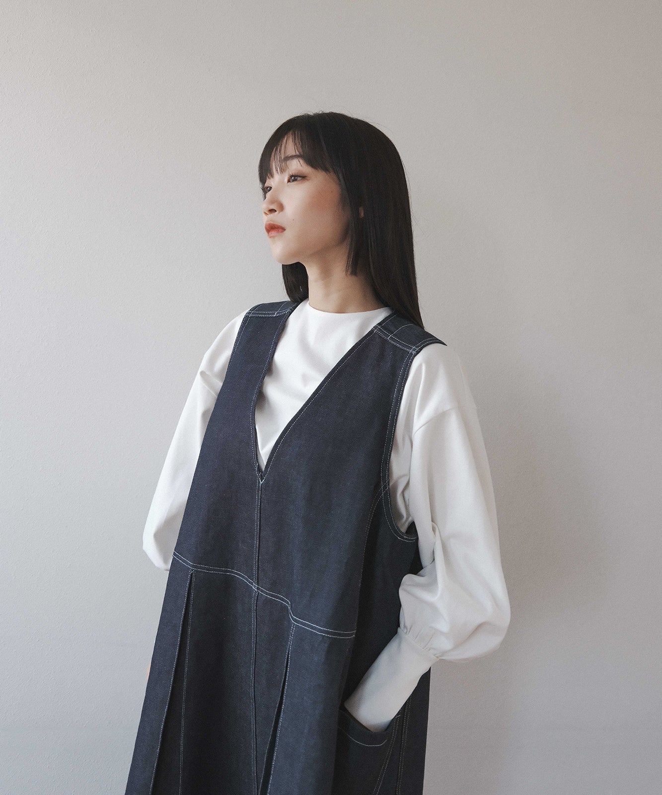 ≪通常販売≫12.5oz denim jumper skirt(12.5オンス デニムジャンパースカート)