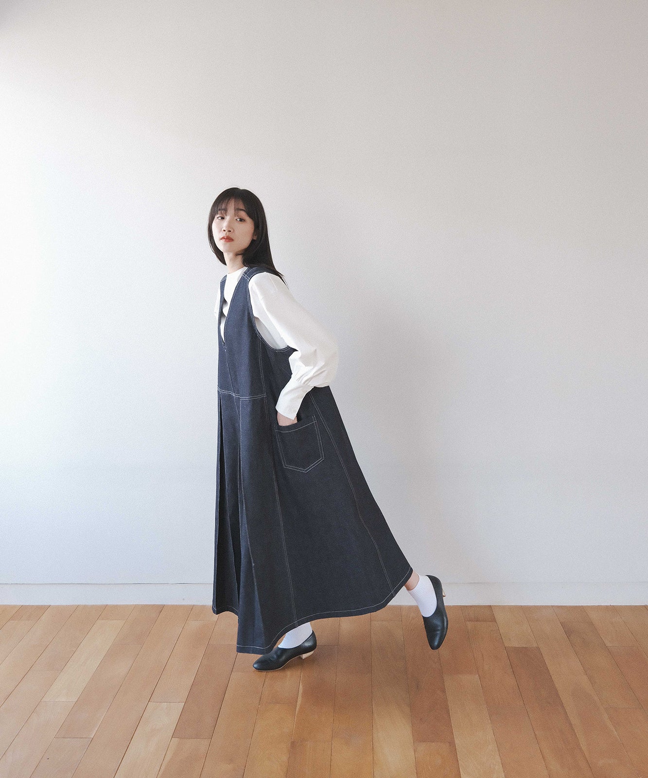≪通常販売≫12.5oz denim jumper skirt(12.5オンス デニムジャンパースカート)