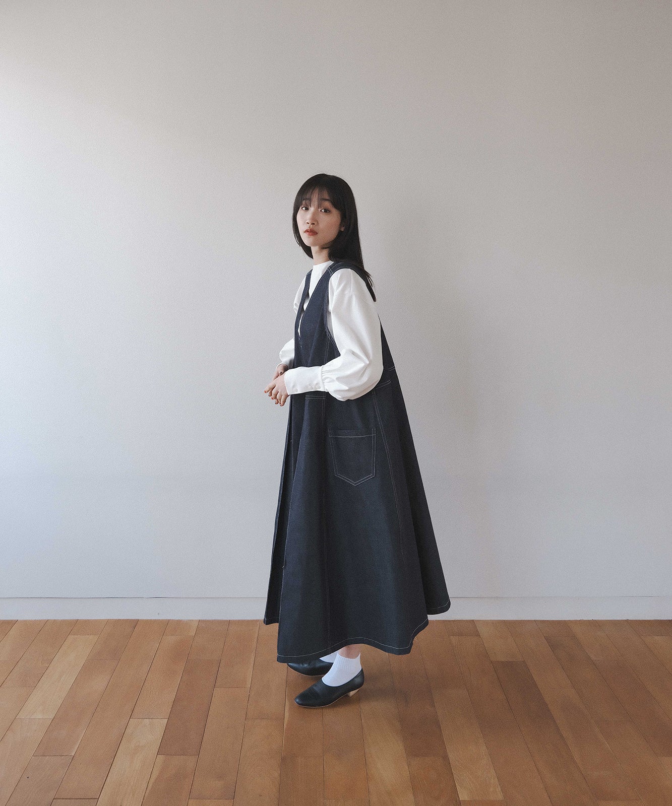 ≪通常販売≫12.5oz denim jumper skirt(12.5オンス デニムジャンパースカート)