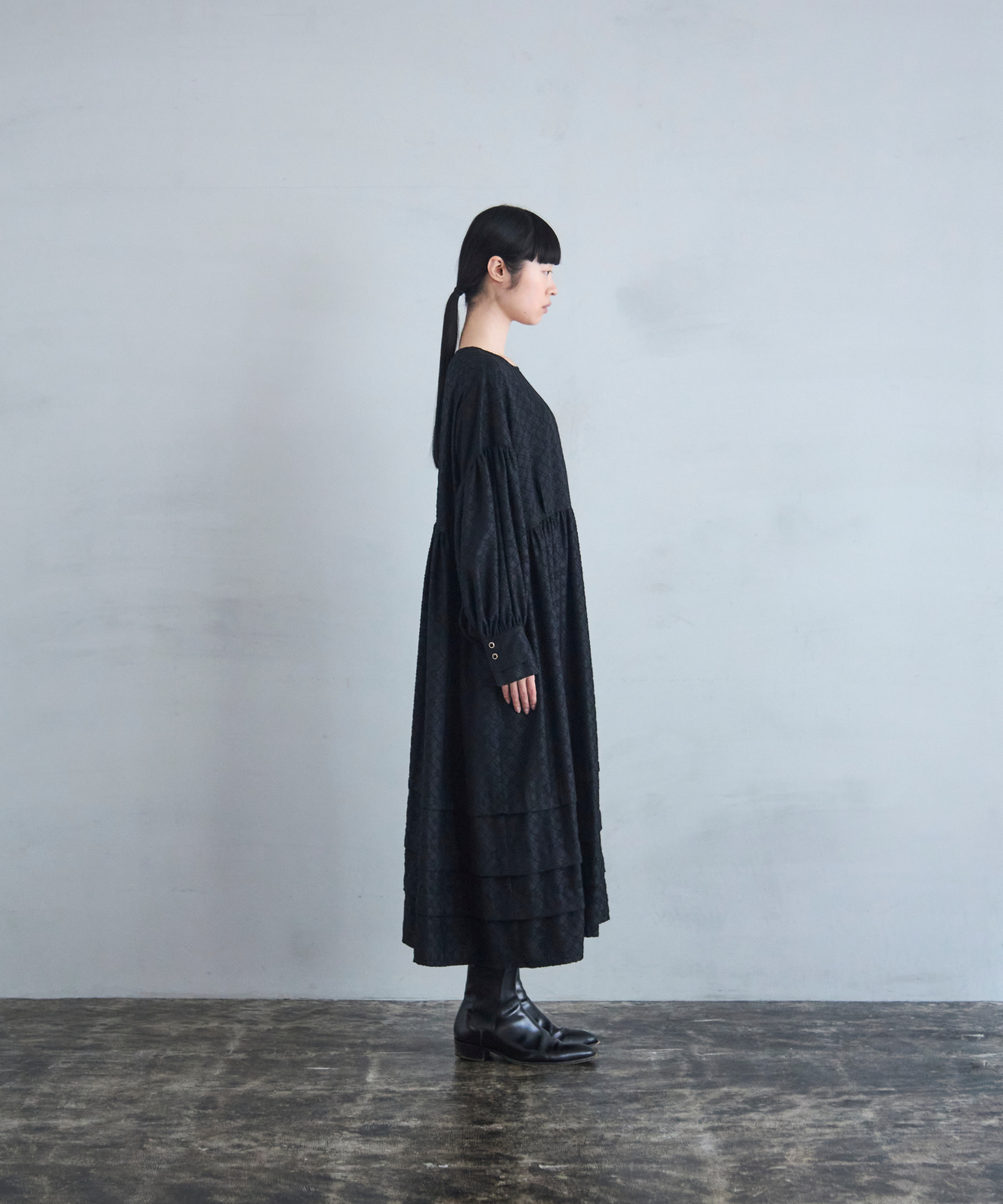 ≪通常販売≫pokopoko jacquard volume one piece(ぽこぽこジャカードボリュームワンピース)