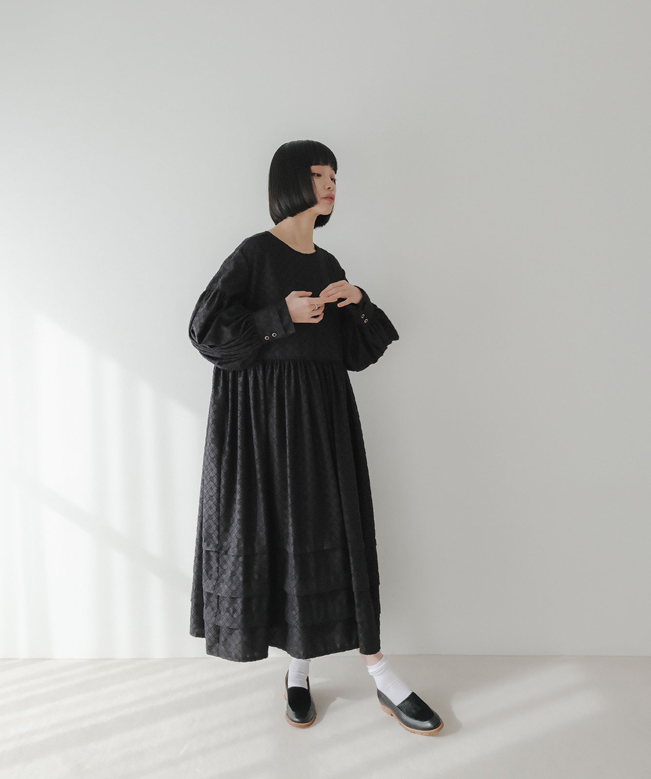 ≪予約販売≫pokopoko jacquard volume one piece(ぽこぽこジャカードボリュームワンピース)≪2023年9月8日15:00販売開始≫≪2023年12月下旬発送予定≫