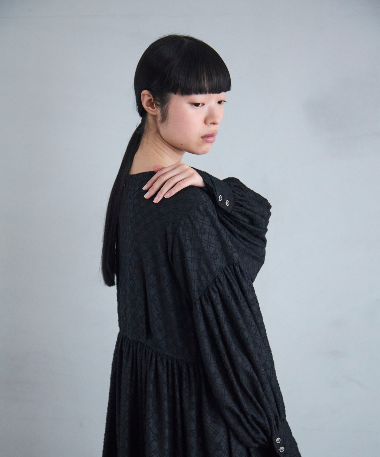 ≪通常販売≫pokopoko jacquard volume one piece(ぽこぽこジャカードボリュームワンピース)