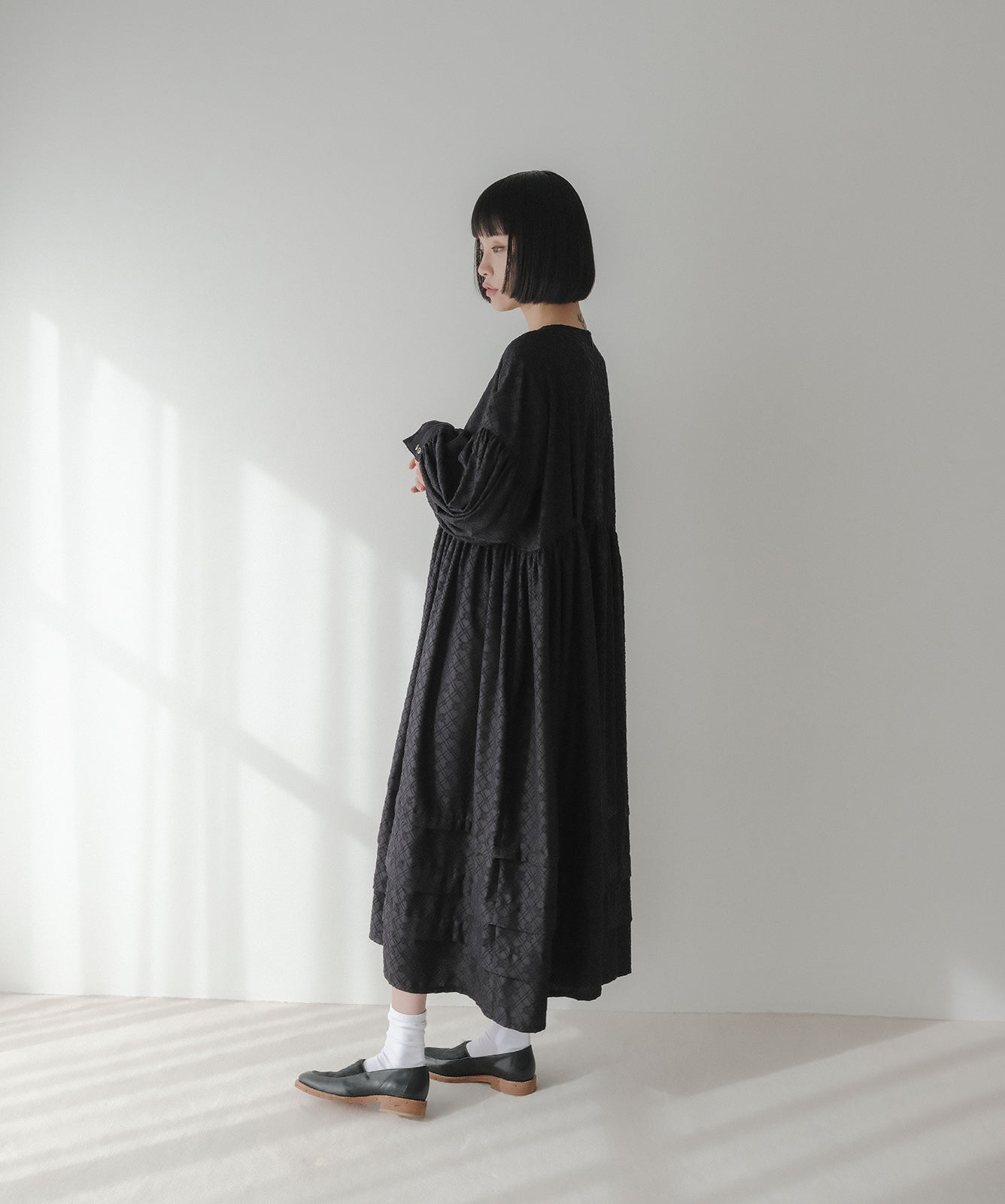 ≪予約販売≫pokopoko jacquard volume one piece(ぽこぽこジャカードボリュームワンピース)≪2023年9月8日15:00販売開始≫≪2023年12月下旬発送予定≫
