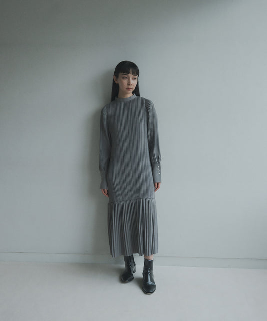 ≪通常販売≫stand collar twill pleats onepiece(スタンドカラーツイルプリーツワンピース)