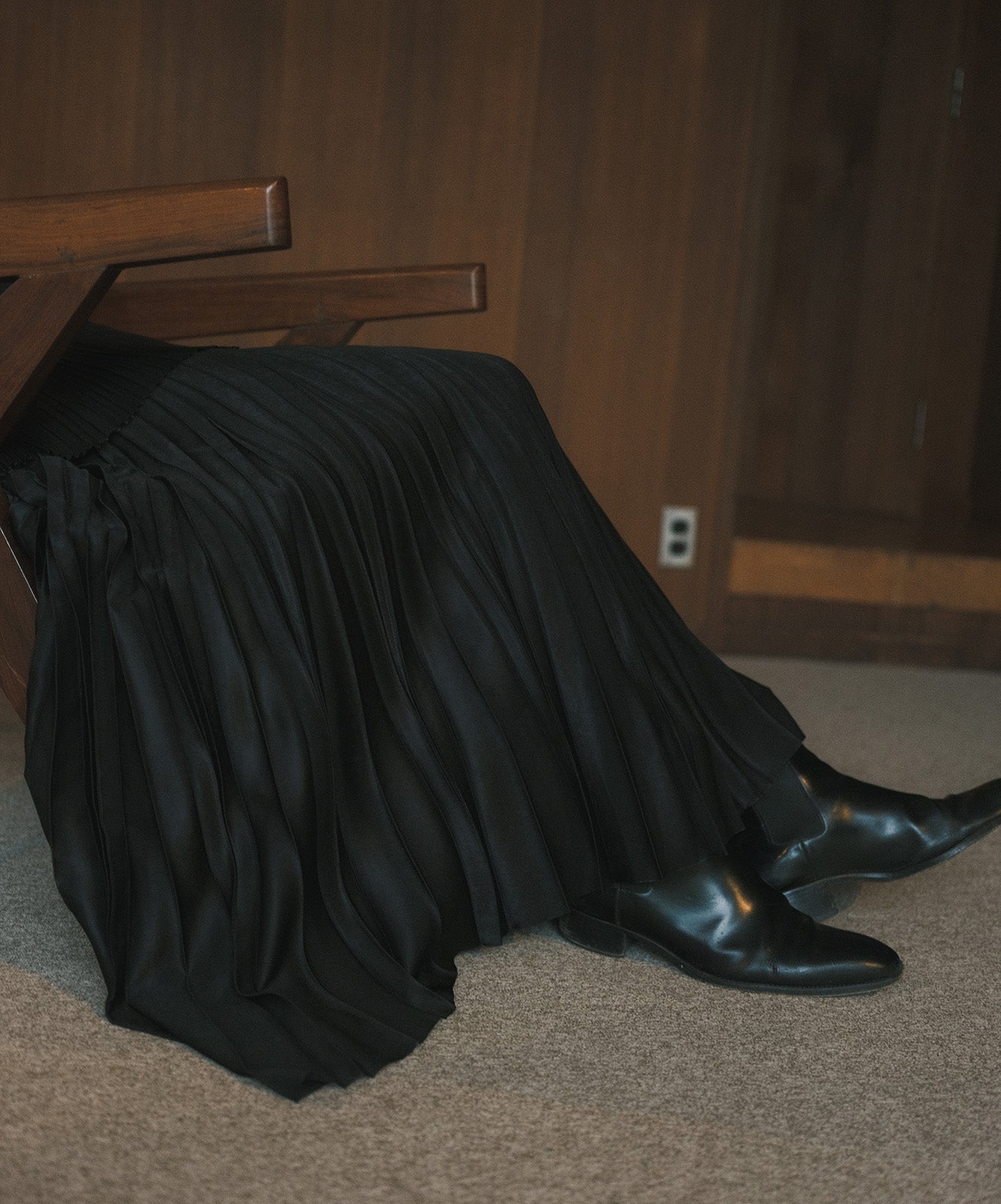 ≪予約販売≫pleats adjust skirt(プリーツアジャストスカート)黒≪2023年6月28日21:00販売開始≫≪2023年9月下旬発送予定≫